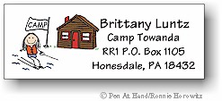 Pen At Hand Stick Figures - Address Labels (Camp - Full Color)